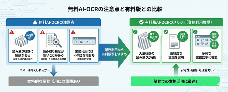 無料AI-OCRの注意点