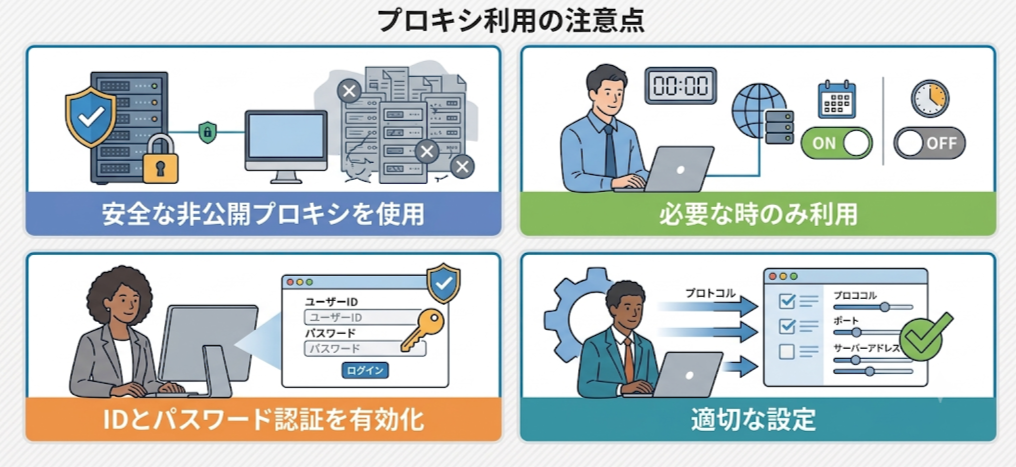 プロキシ利用の注意点