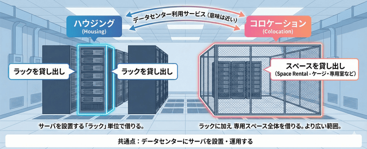 「コロケーション」と「ハウジング」の違い