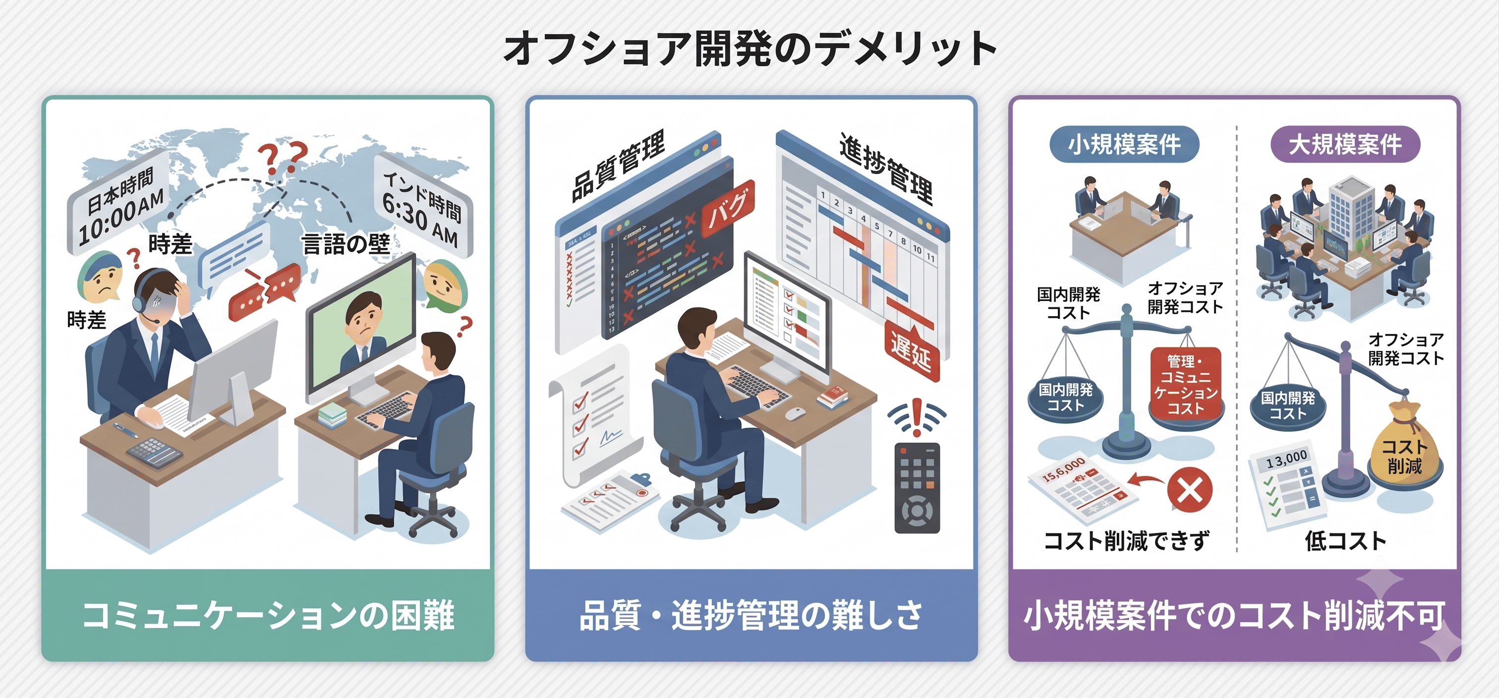 オフショア開発のデメリット