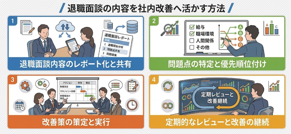 退職面談の内容を社内改善へ活かす方法