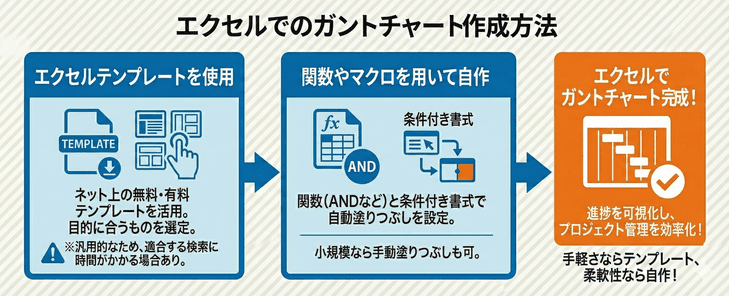 エクセルでのガントチャート作成方法