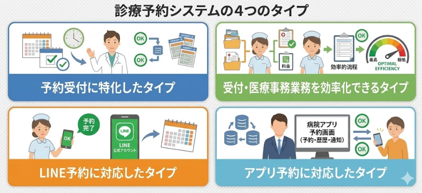 診療予約システムの４つのタイプ